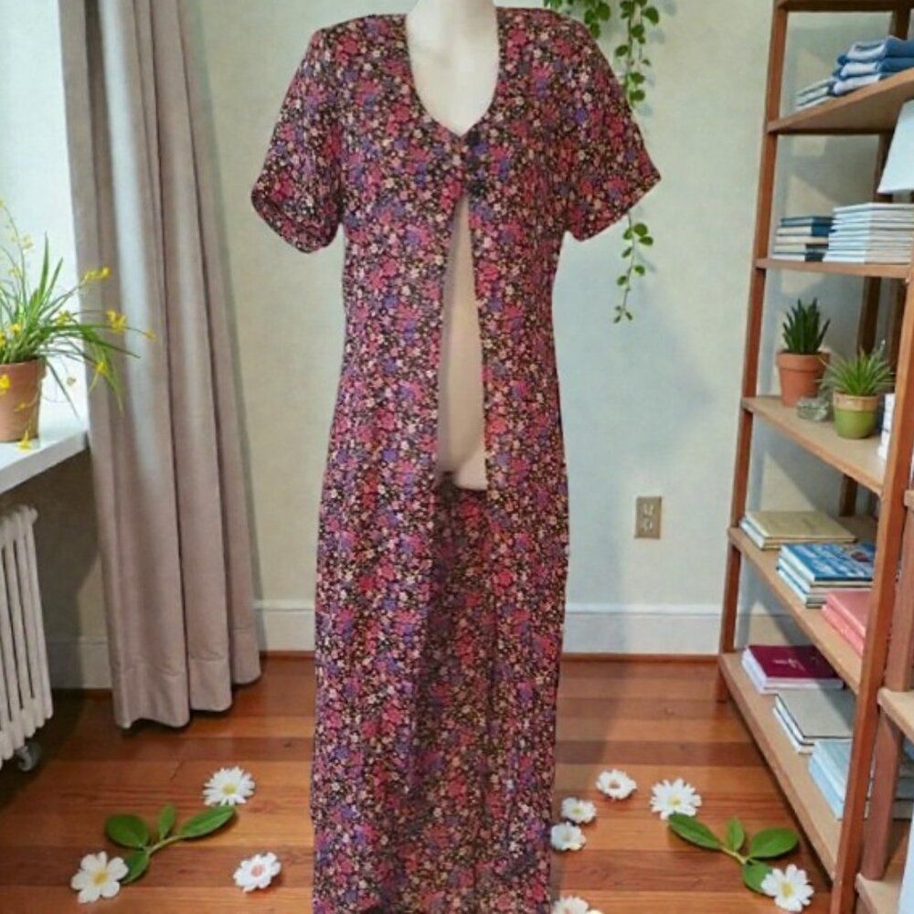 Pink Floral Dress Enhancer / Swim Cover Up Size Medium